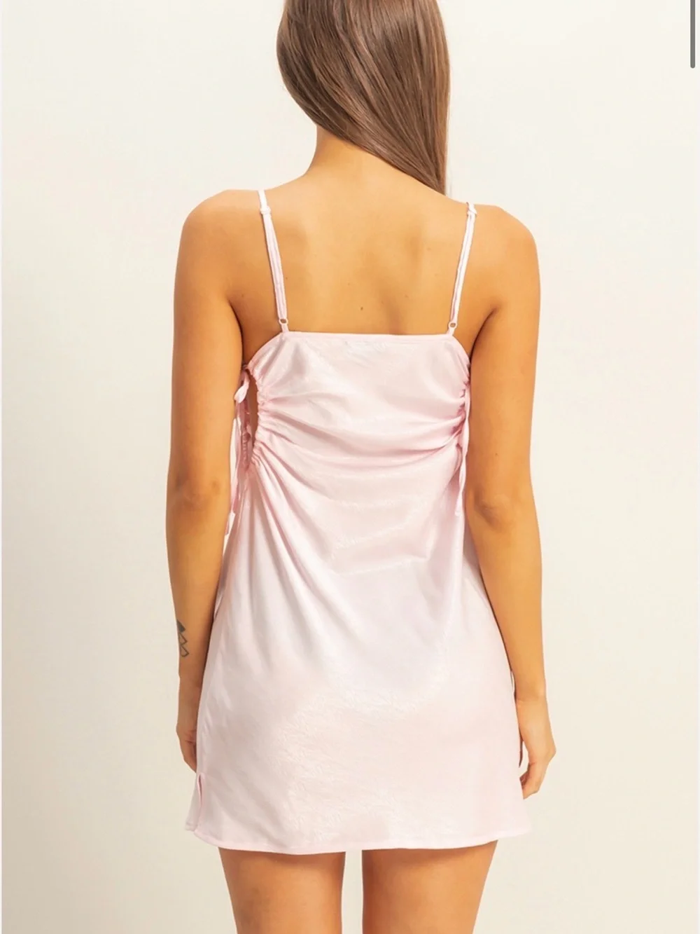 HYFVE Light Pink Satin Mini Dress - NWT - Small - Picture 4 of 5